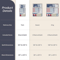 2-Piece Quilt Set - Nautical Americana Patchwork Print view 5