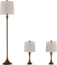 Table and Floor Lamps, Bronze, Set of 3, 11"x24.5"/14"x63.5" view 2