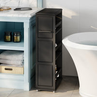 3 Tier Slim Utility Rolling Storage Cart, Black, 25"W x 5.7"D view 18