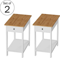 Side Table - Small Night Stand with Drawer and Open Storage view 8