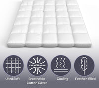 Down Mattress Topper - Queen 4-Inch Duck and Goose Feather Bed view 3