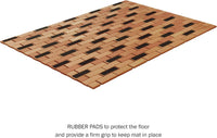 Bath Mat- Natural Wooden Non-Slip Roll Up Lattice Design Mat view 4
