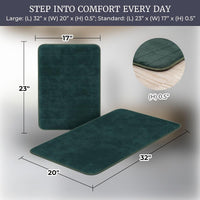 2 Piece Memory Foam Striped Bath Mat, Green view 3