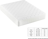 Padded Mattress Cover-100% Cotton Twin Overstuffed Quilted view 2