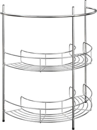Pedestal Sink Organizer, Silver, 21.25" x 11" x 23.25" view 1