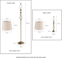 Table and Floor Lamps Set of 3 Matching Curved Openwork Steel view 2