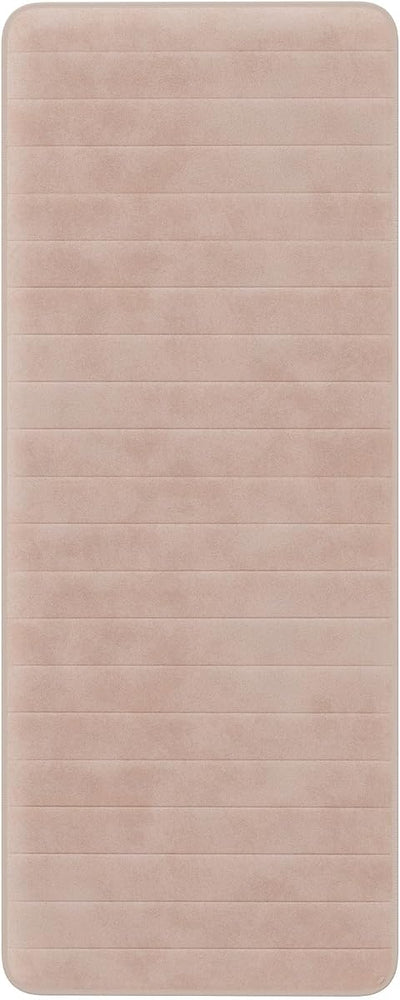 Oversized Bathroom Rug-Memory Foam Bath Mat in Beige Textured