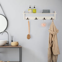 Coat Rack with Shelf - Wall Mount Shelf with 4 Hooks view 11