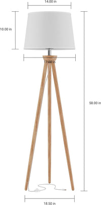 Tripod Floor Lamp-Modern Light with LED Bulb Included-Natural view 3