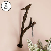 Decorative Bird on Tree Branch Hook- Cast Iron 2 PK view 6