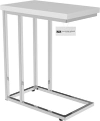 C-Shaped Sofa Side Table, White, 19.75" x 11.75" x 23.75" view 4