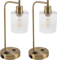 Set of 2 Table Lamps - Industrial, (L) 8.66” x (W) 5.91” x (H) 16.14” view 1