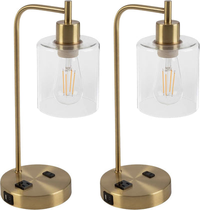 Set of 2 Table Lamps - Industrial, (L) 8.66” x (W) 5.91” x (H) 16.14”