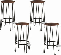 Round Wood Barstools with Hairpin Legs view 4