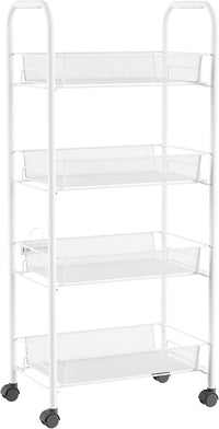 4-Tiered Narrow Rolling Storage Shelves view 1