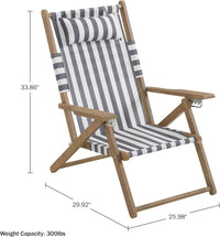 Beach Chair - Outdoor Weather-Resistant Wood Folding Chair view 2