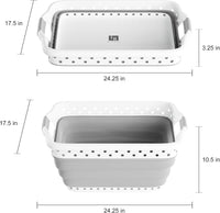 Collapsible Plastic Laundry Basket, Gray, 24.25"x17.5"x10.5" view 2