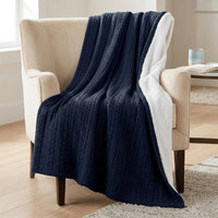 Cable Knit Throw Blanket for Couch, Sofa, or Bed view 13