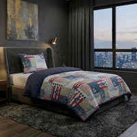 2-Piece Quilt Set - Nautical Americana Patchwork Print view 6