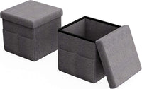 Set of 2 Ottomans with Storage Pockets view 4