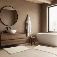 Bathroom Rugs - 2-Piece Waffle Bath Mat Set for Boho Bathroom view 17