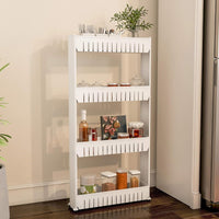 3 Tier Shelf Rolling Cart, White view 11