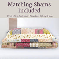 2-Piece Quilt Set - Savannah Classic Patchwork Twin Quilt view 4