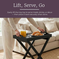End Folding Modern Minimalist Wooden Contemporary Side Table view 17