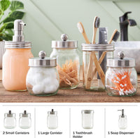 Mason Jar Bathroom Accessories Set view 3