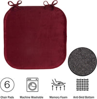 Plush Chair Cushions - 6-Pack Memory Foam Pads for Dining view 3