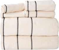 6PC Towel Set - 525GSM 100% Cotton Bathroom Essentials with 2, Beige view 1