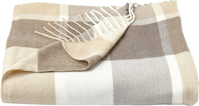 Soft Throw Blanket - Oversized, Vintage-Look, Gray and Tan