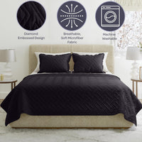 2-Piece Twin Quilt Set, Black. view 71