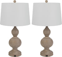 Set of 2 Table Lamps - Lamps with USB Charging Ports and LED view 1