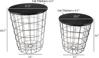 Round End Tables - Nesting Tables Set of 2, Black view 2
