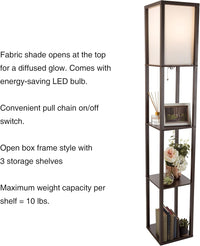 Floor Lamp-Etagere Style Tall Standing with Shade LED Light view 3