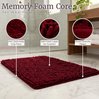 2 Piece Bathroom Rug Set, Burgundy view 3