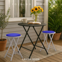 Folding Stool with Padded Backless Seat Set of 4, Gray, 24" view 14