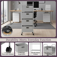 4-Drawer Fabric Dresser, Gray/Silver, 16.5" x 12" x 45" view 3