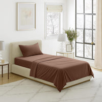 3-Piece Brushed Microfiber Twin Sheet Set, Purple view 87
