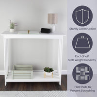 Slim Console Table, White, 39.37" x 11.81" x 31.5" view 2