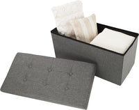 Folding Storage Ottoman - Tufted Footrest, Linen Chest view 15