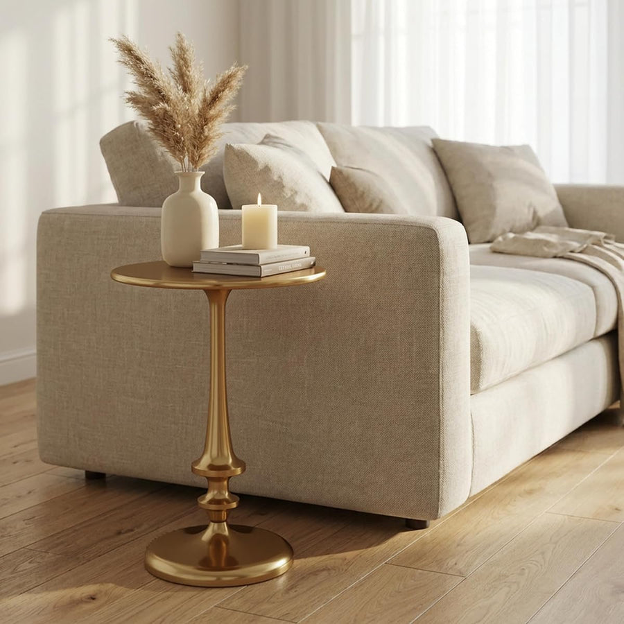Iron Side Table - 16 Inch Small Round Drink Table &mdash; Lavish Home