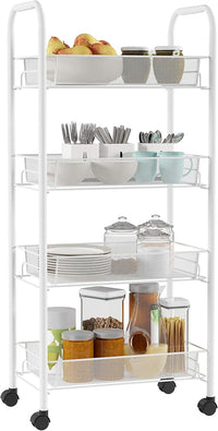4-Tiered Narrow Rolling Storage Shelves view 2