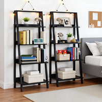 4-Tier Ladder Shelf - Set of 2 Modern Freestanding Bookcases view 1