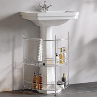 Pedestal Sink Organizer, Silver, 21.25" x 11" x 23.25" view 5