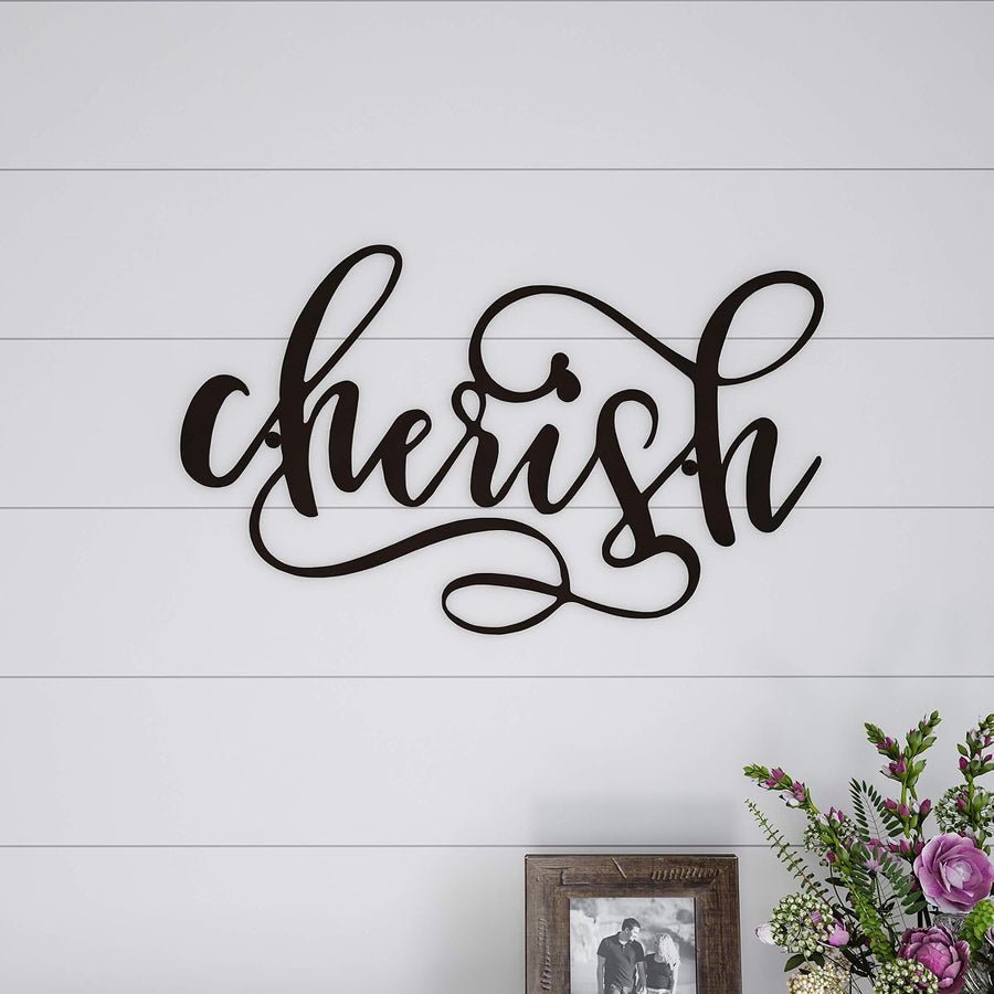 Metal Cutout - Cherish Decorative Wall Sign-3D Word Art Home &mdash; Lavish Home
