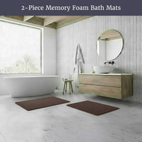 Bathroom Rug Set-2-Piece Memory Foam Bathmats-Striped view 2