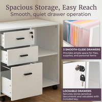 3 Drawer File Cabinet with Lock view 3