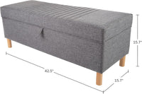 Storage Ottoman - Tweed Polyester Footrest or Bench Organizer view 4